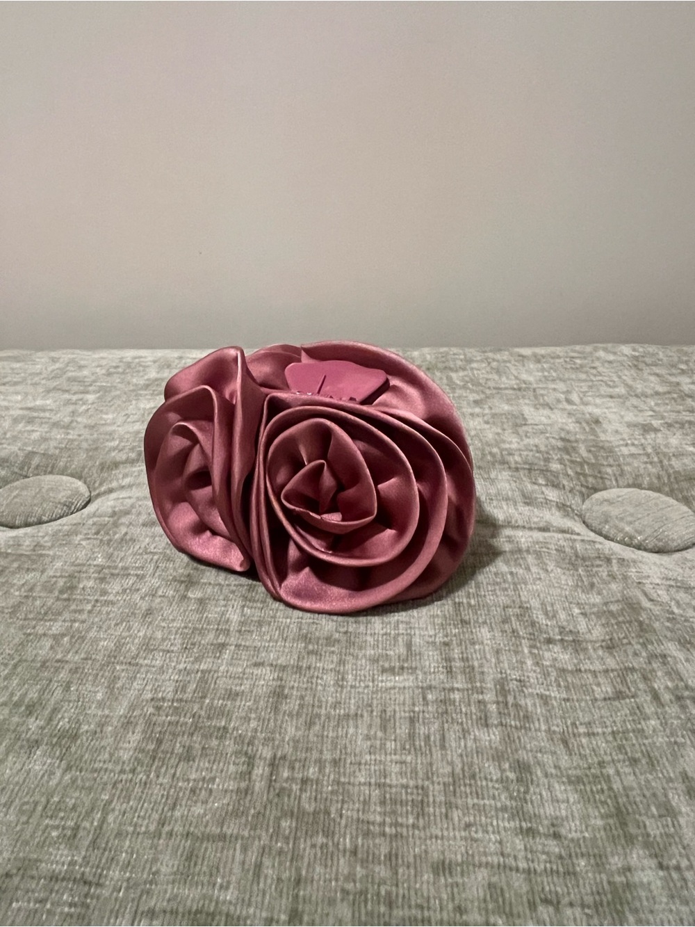 Satin Rose Floral Hair Clip - Dusty Rose